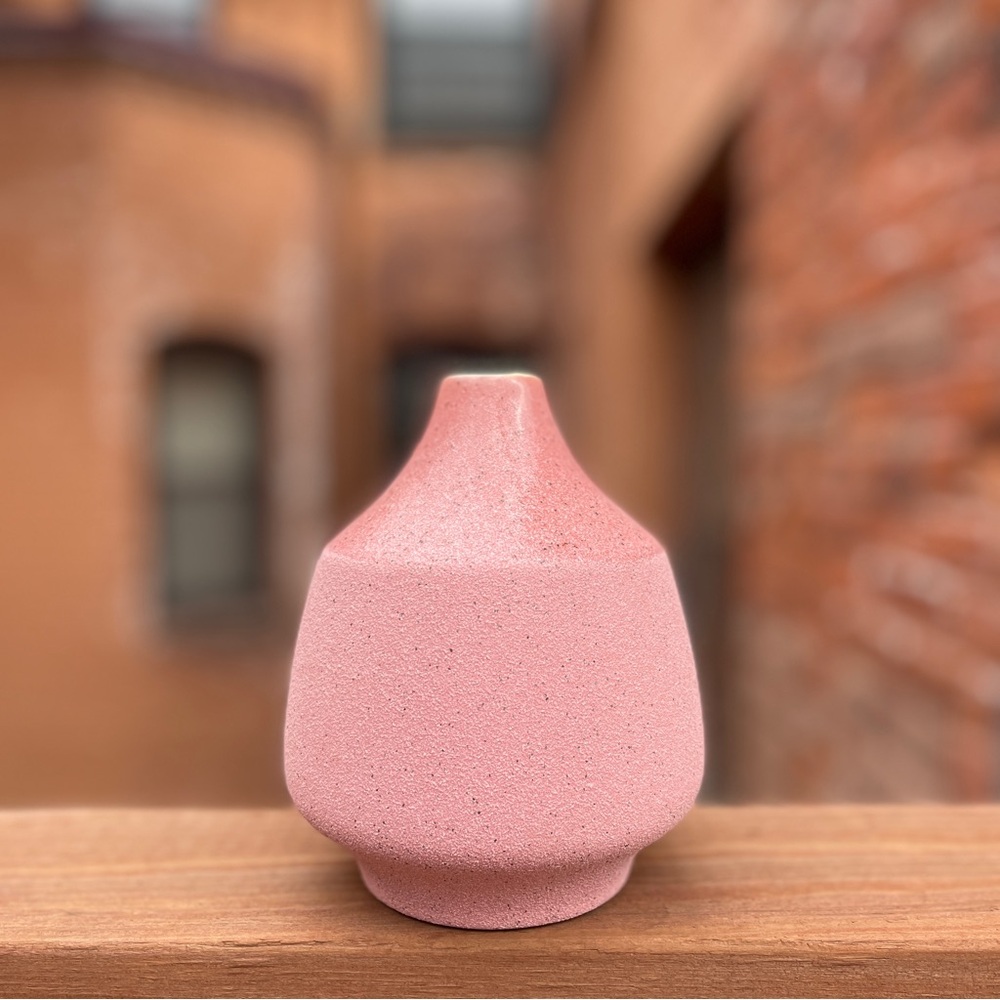 Bloomingville Speckled Pink Textured Ceramic Flower Bud Vase